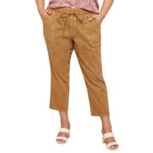 Kut from the Kloth Linen Pants Smocked Drawstring Cord Pork Chop Size 2X